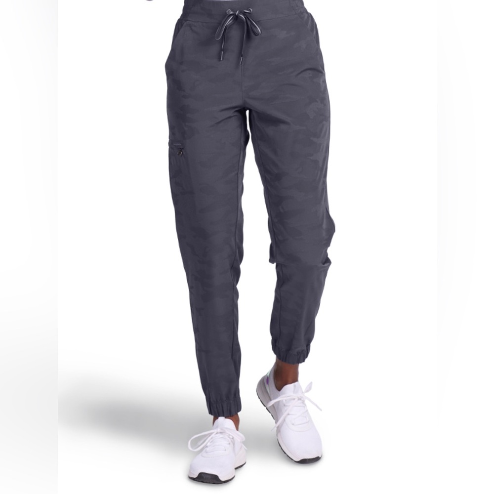 Healing Hands Tate camo 5 pocket scrub pant in pewter, size small. NWT